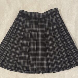 Small Black Plaid Skirt